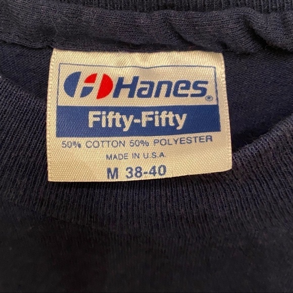 Vintage Hanes Blue Foiled Again 1991 Sailing Graphic T-Shirt Size Medium - Picture 5 of 8